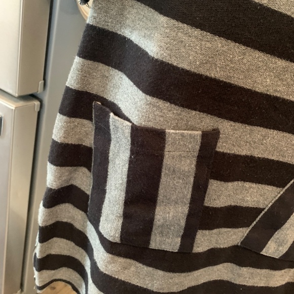 Free People Black and Gray Striped Mini Dress - Picture 3 of 6